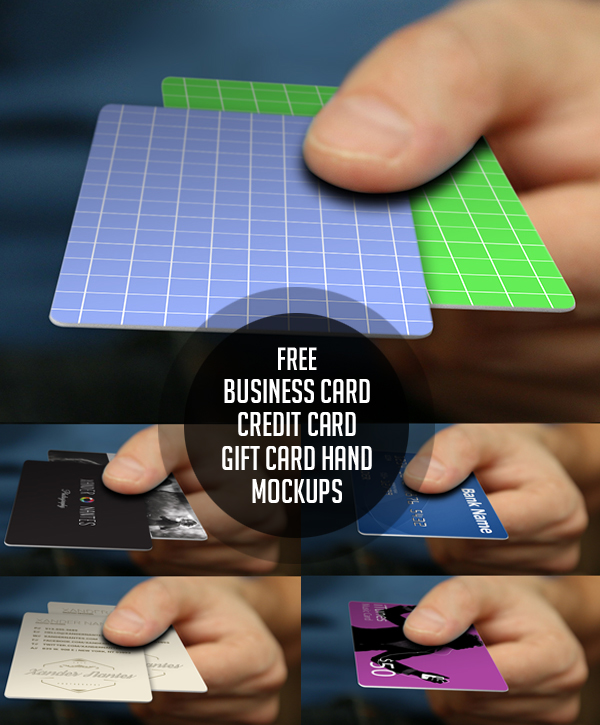 Free Business Card, Credit Card, Hand Mockup